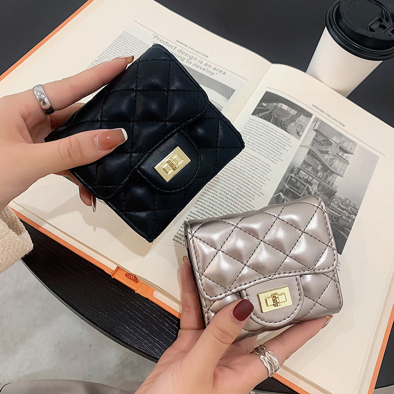 Fashionable Rhombus Embroidered PU Leather Clutch