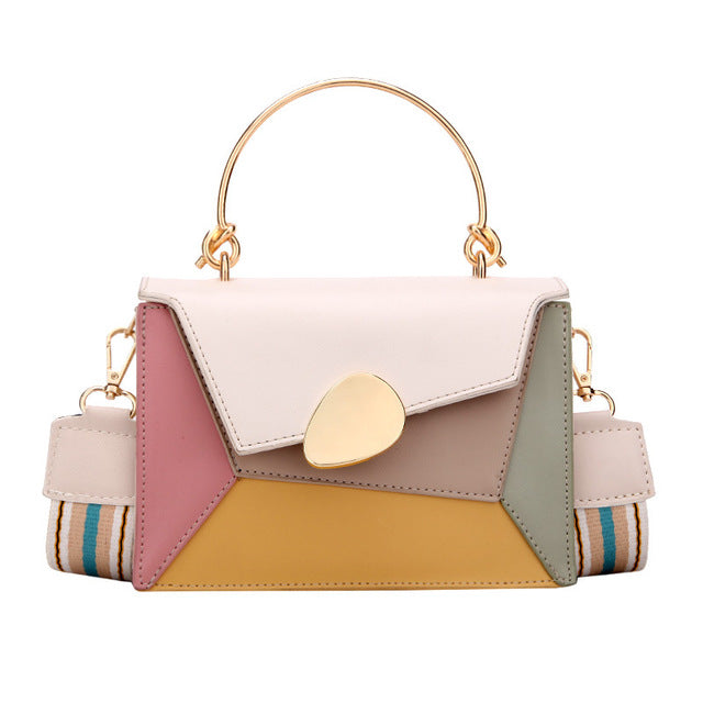 2019 Summer Women's Fashion Color Block Handbag