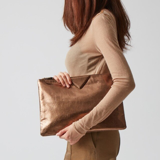 Oversized PU Leather Envelope Clutch for Women