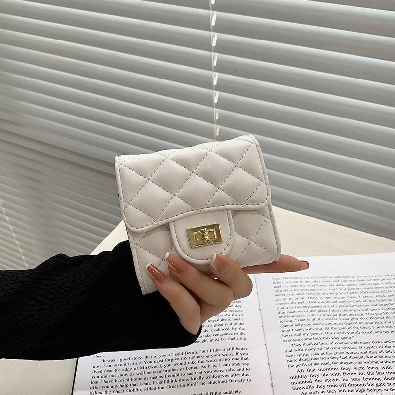 Fashionable Rhombus Embroidered PU Leather Clutch