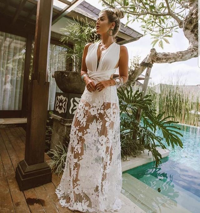 Lace Hollow Beach Dress - Long Lace Dress