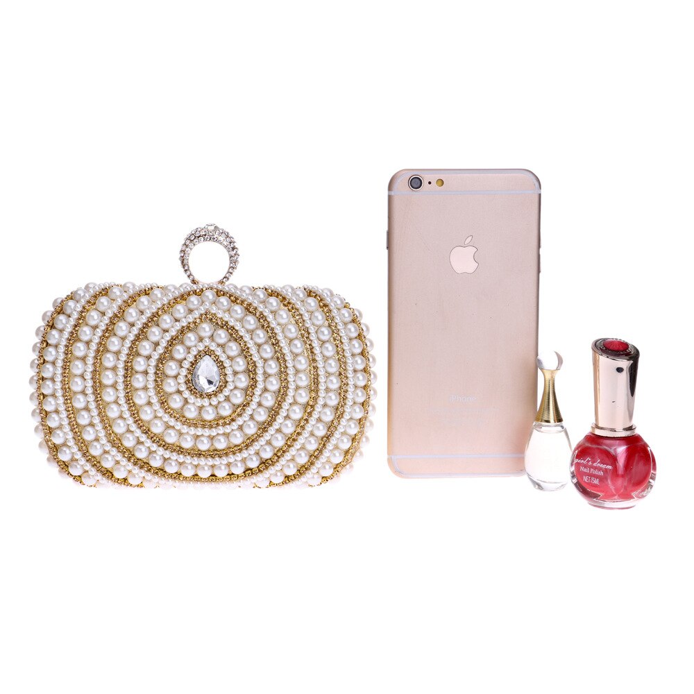 Diamonds Finger Ring Women's Shoulder Handbag Clutch