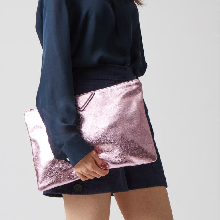 Oversized PU Leather Envelope Clutch for Women