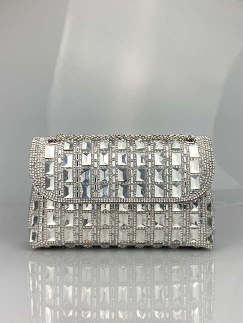 Rhinestone Chain Clutch Bag