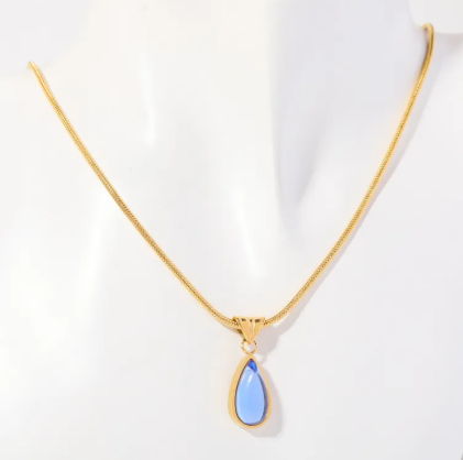 Blue Ocean Drop Necklace