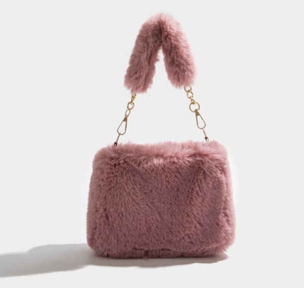 Evening Clutch, Handbag, Plush Chain Bag