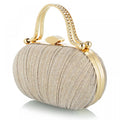 YYW Rhinestone Clutch Purses For Women Evening Handbag Pleated Glitter Bag for Wedding Party (Champagne Color)