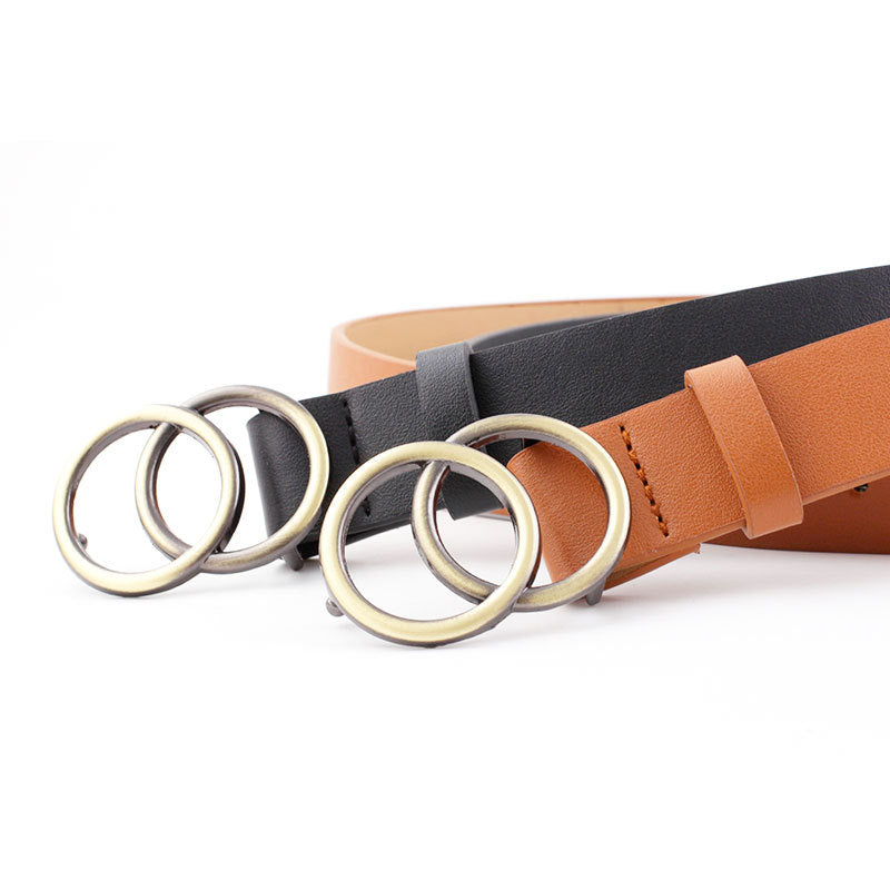 Women's Casual Round Buckle Belt for Jeans & Dresses