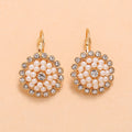 Bohemian Sunflower Pearl Earrings - Fresh and Stylish