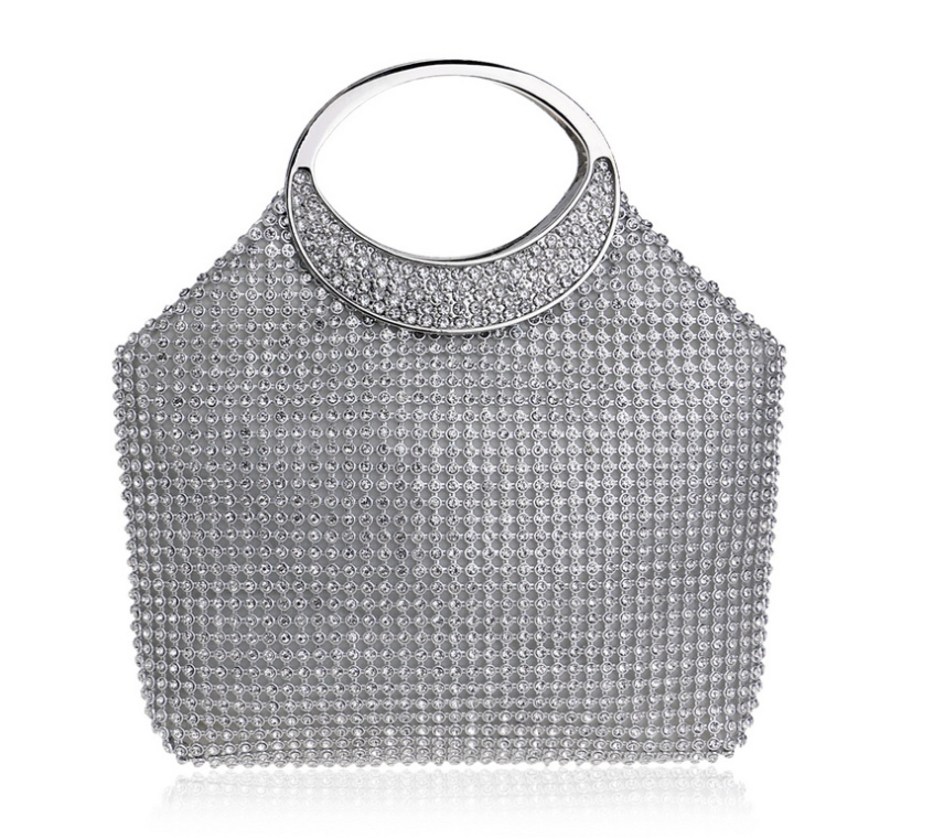Fashionable Evening Clutch Bag with Rhinestones
