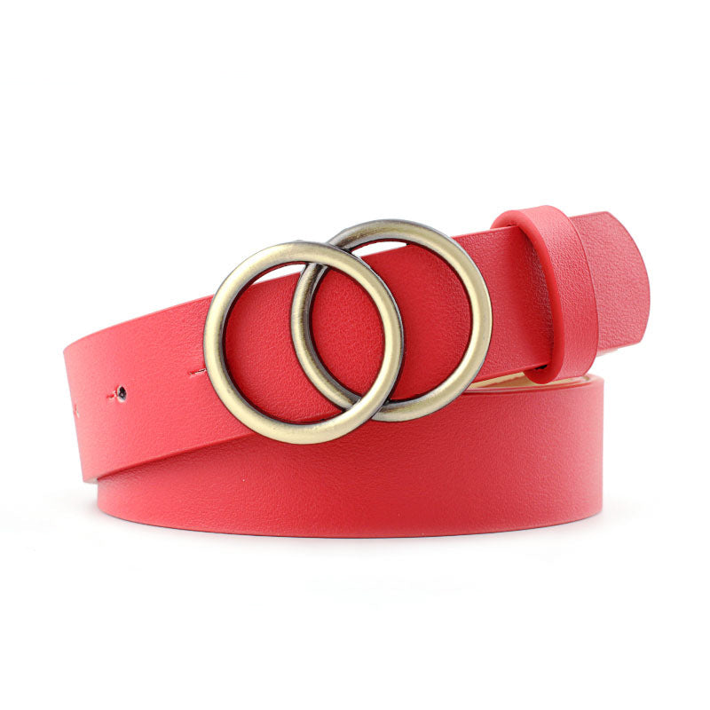 Women's Casual Round Buckle Belt for Jeans & Dresses