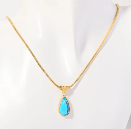 Blue Ocean Drop Necklace