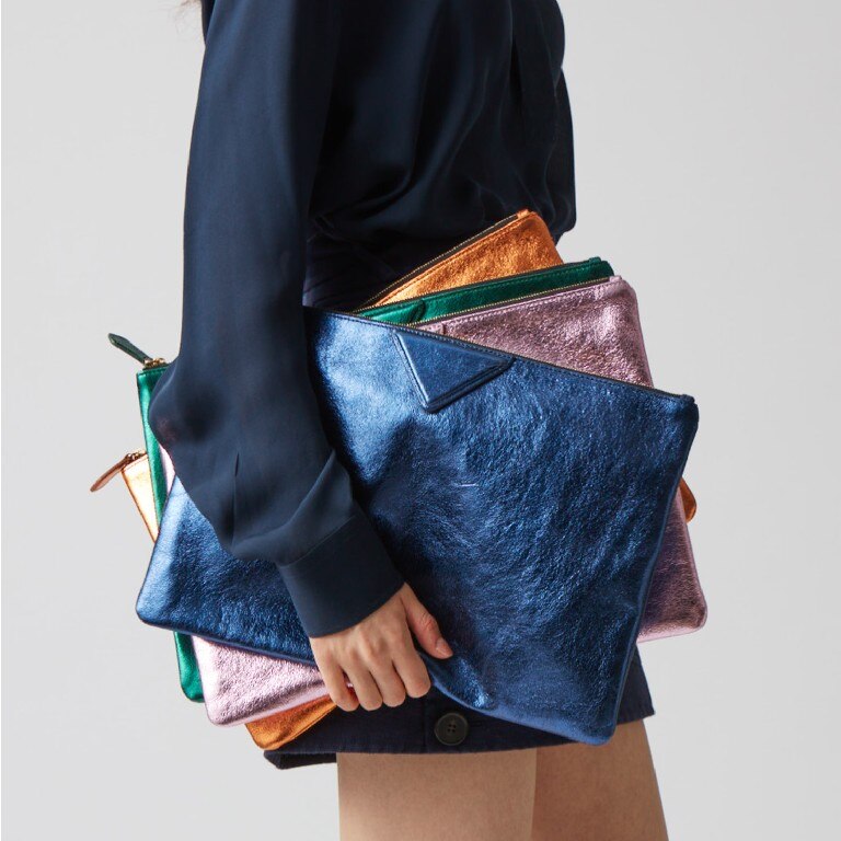Oversized PU Leather Envelope Clutch for Women