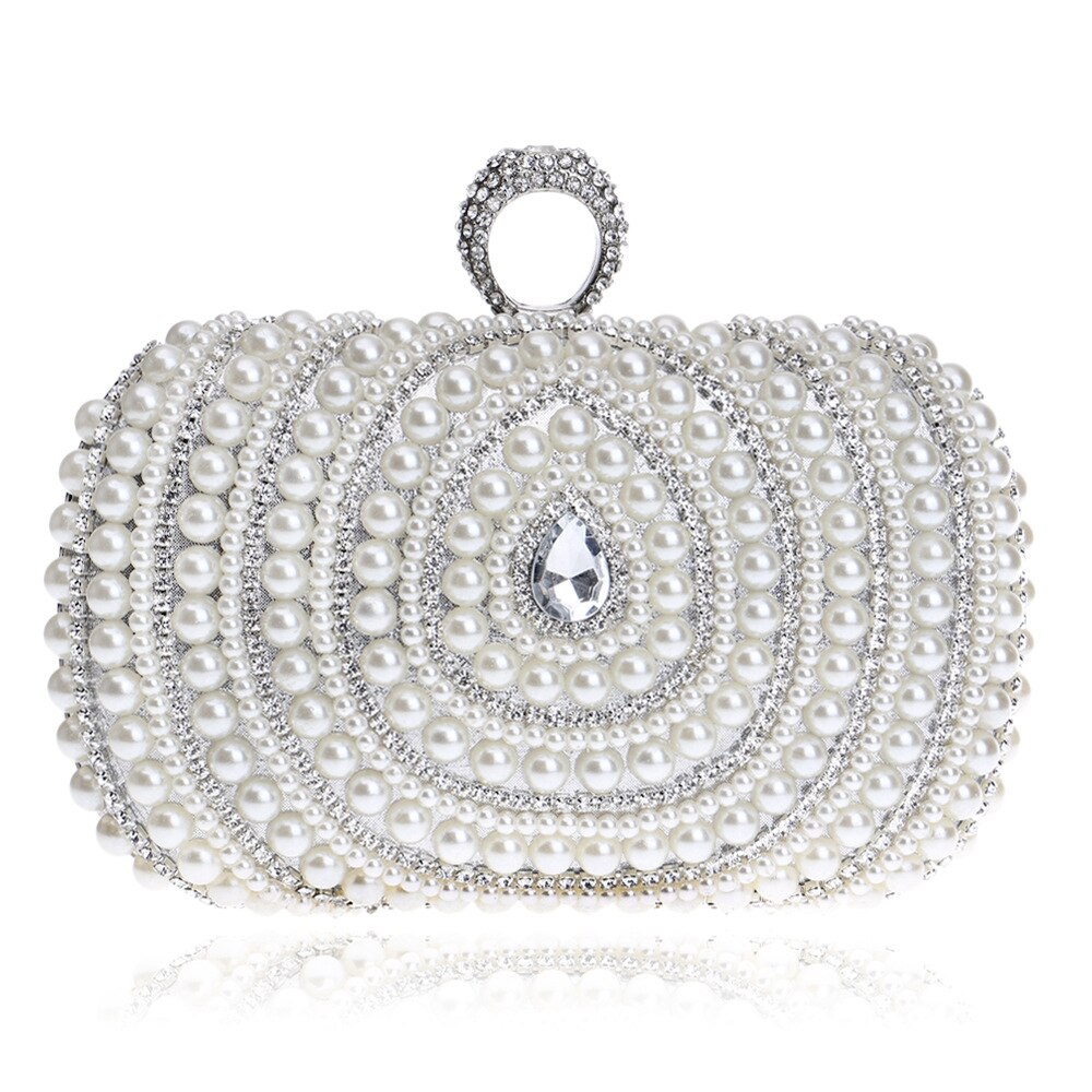 Diamonds Finger Ring Women's Shoulder Handbag Clutch