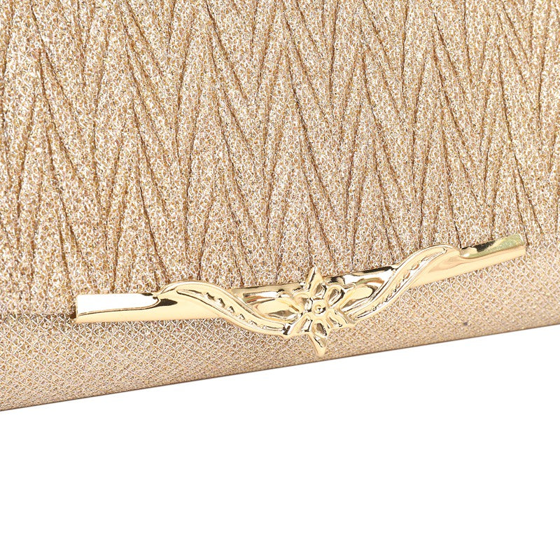 Women's Glitter Evening Party Clutch with Chain Strap
