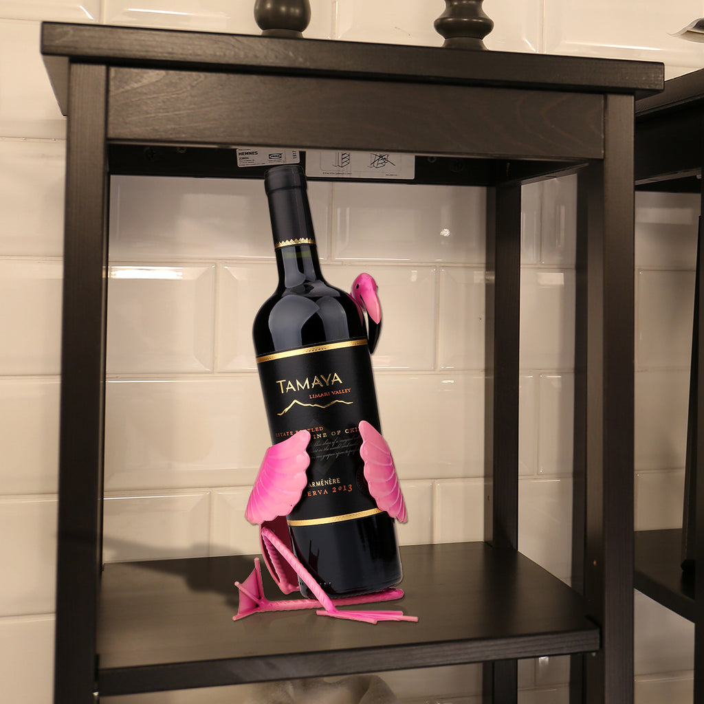 Flamingo Wine Rack - Iron Art Home Decor Piece