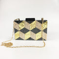 Vintage Sequined Acrylic Geometric Clutch Bag