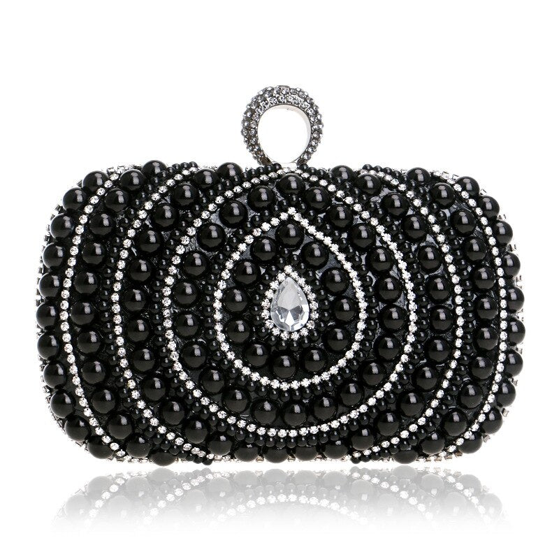 Diamonds Finger Ring Women's Shoulder Handbag Clutch