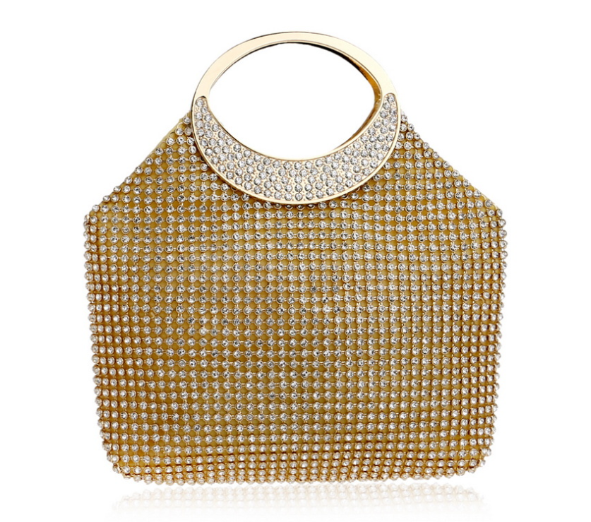 Fashionable Evening Clutch Bag with Rhinestones