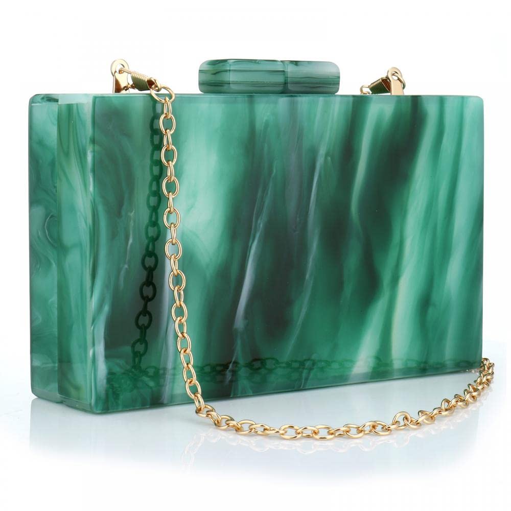Simcat Acrylic Handbags for Women Marbling Evening Purses Elegant Party Clutch Crossbody Bag for Lady Evening Prom Banquet