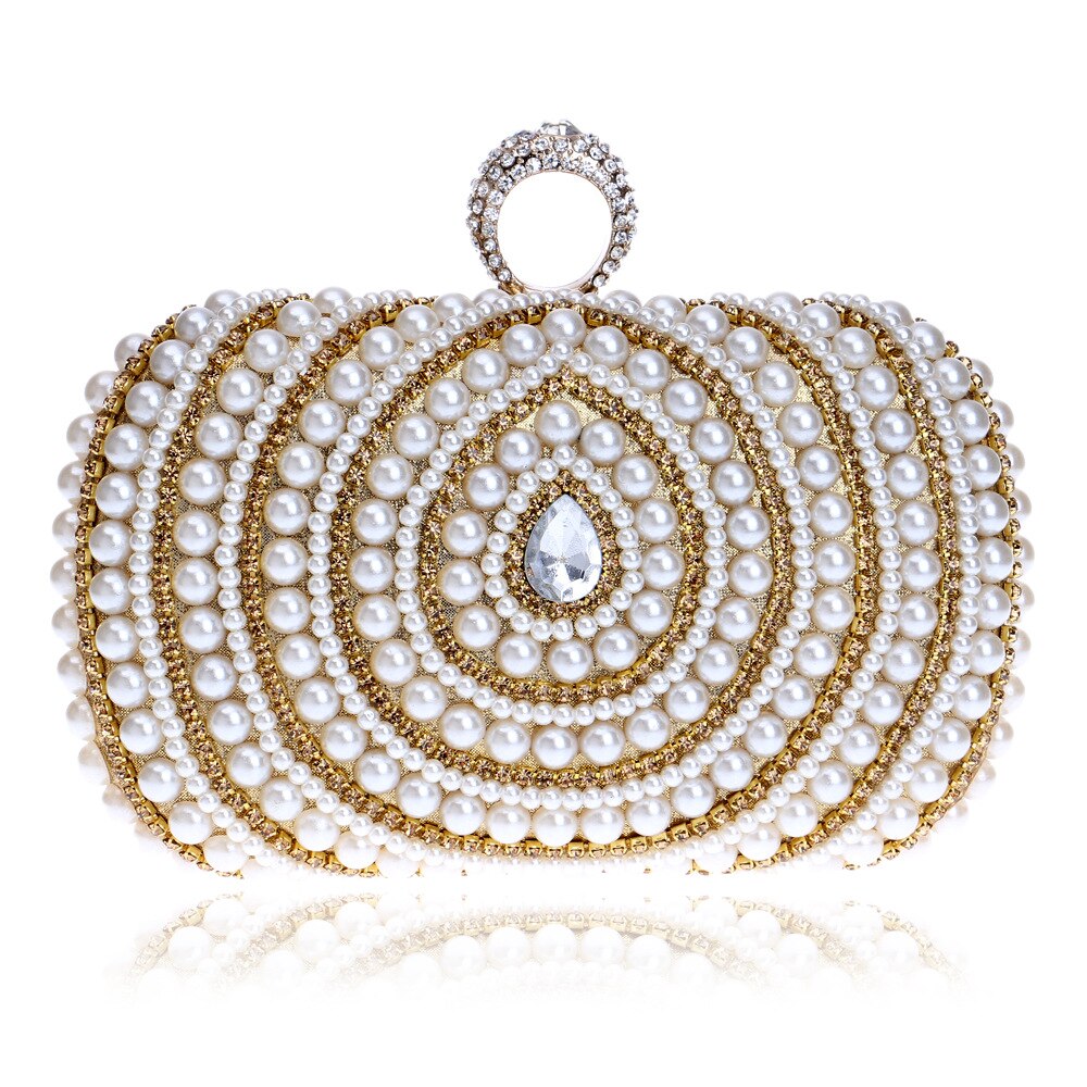 Diamonds Finger Ring Women's Shoulder Handbag Clutch