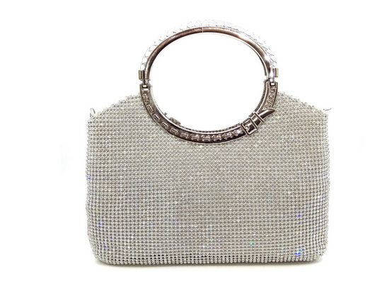 Fashionable Evening Clutch Bag with Rhinestones
