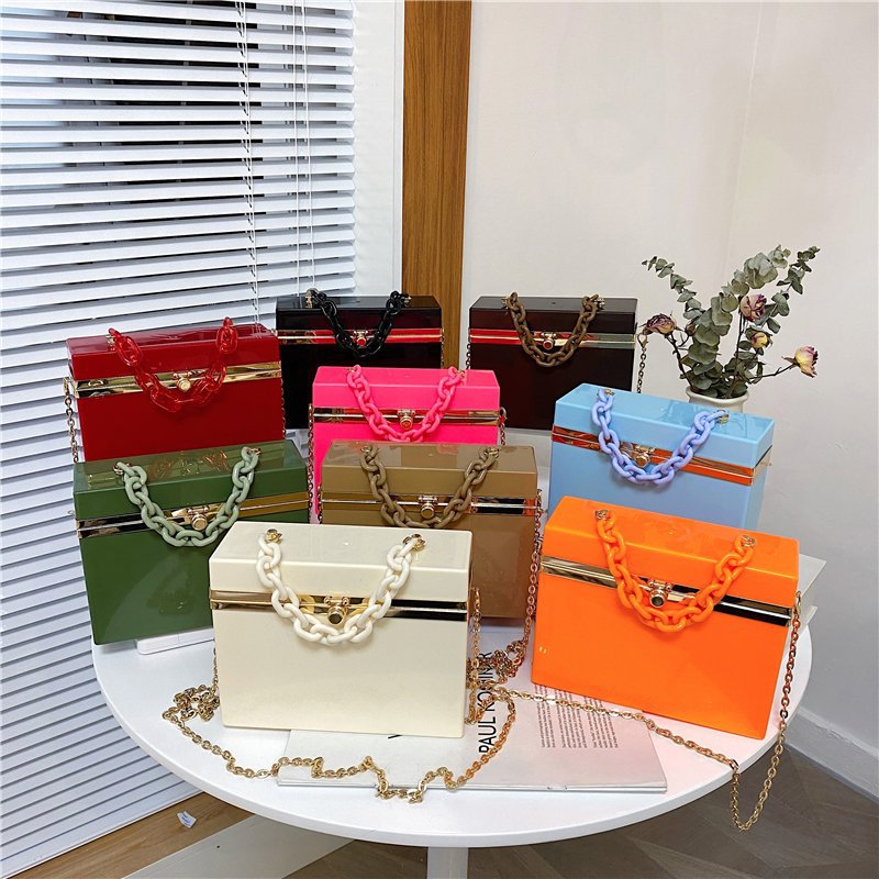 Lady Candy Color Acrylic Handbag Evening Clutch Bag
