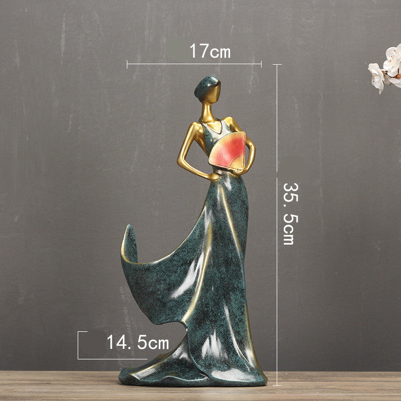 Modern Minimalist Wine Rack with Dancer Figurine Decor