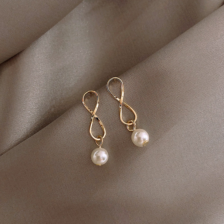 925 Silver Minimalist Pearl Geometric Earrings