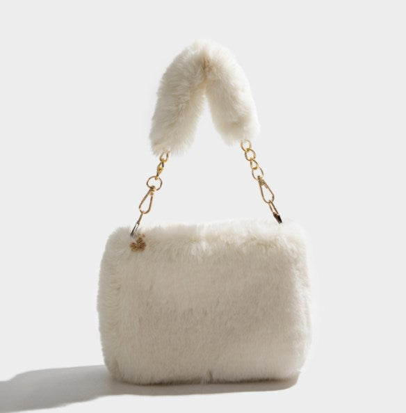 Evening Clutch, Handbag, Plush Chain Bag