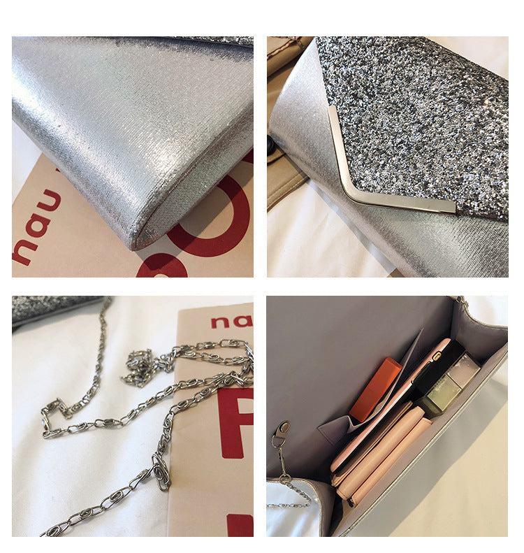 Fashionable Women's Chain Envelope Clutch Bag