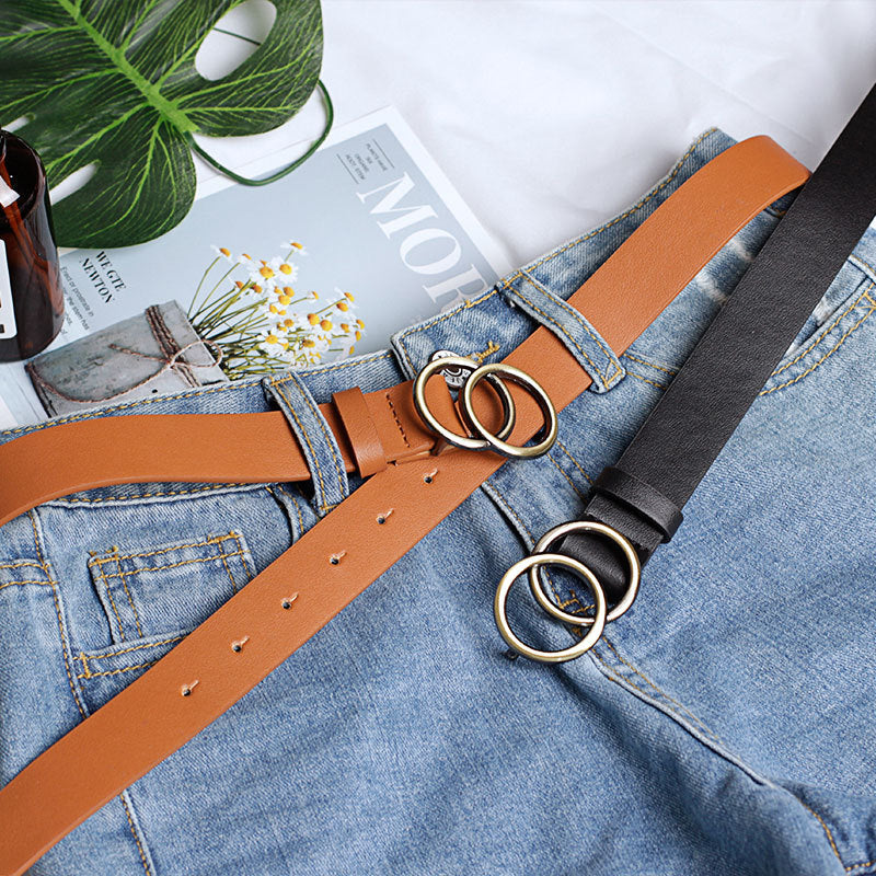 Women's Casual Round Buckle Belt for Jeans & Dresses