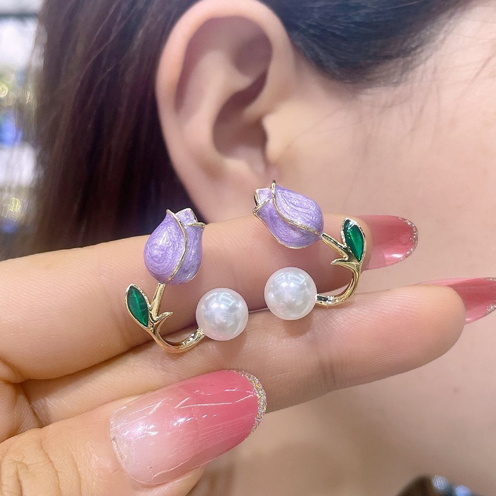 Korean Tulip Pearl 2022 Fashionable Earrings