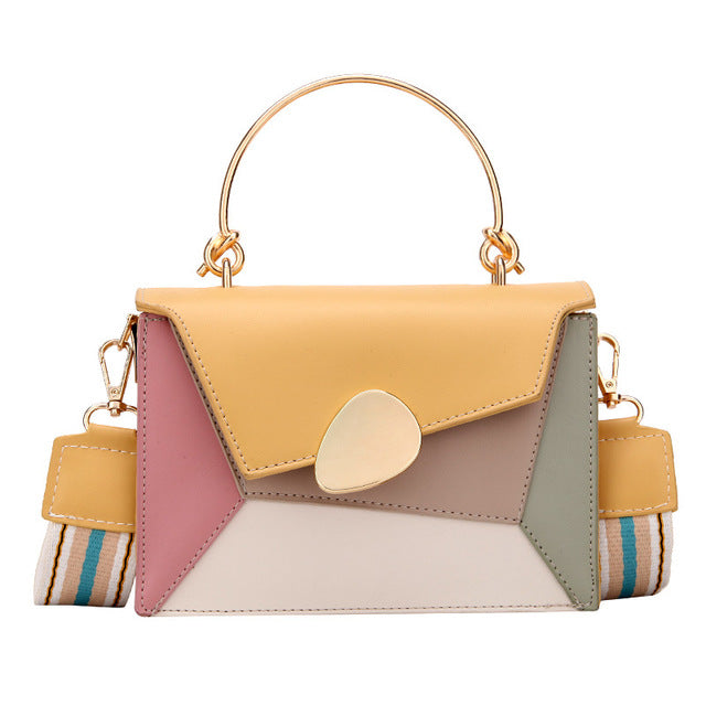 2019 Summer Women's Fashion Color Block Handbag