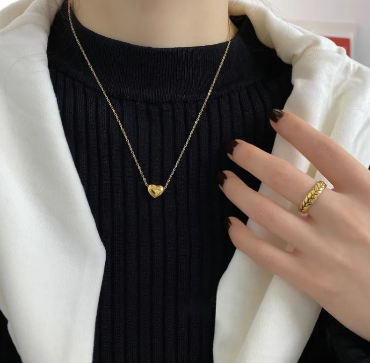 LoveHeart 3D Pendant Necklace