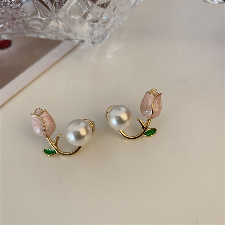 Korean Tulip Pearl 2022 Fashionable Earrings