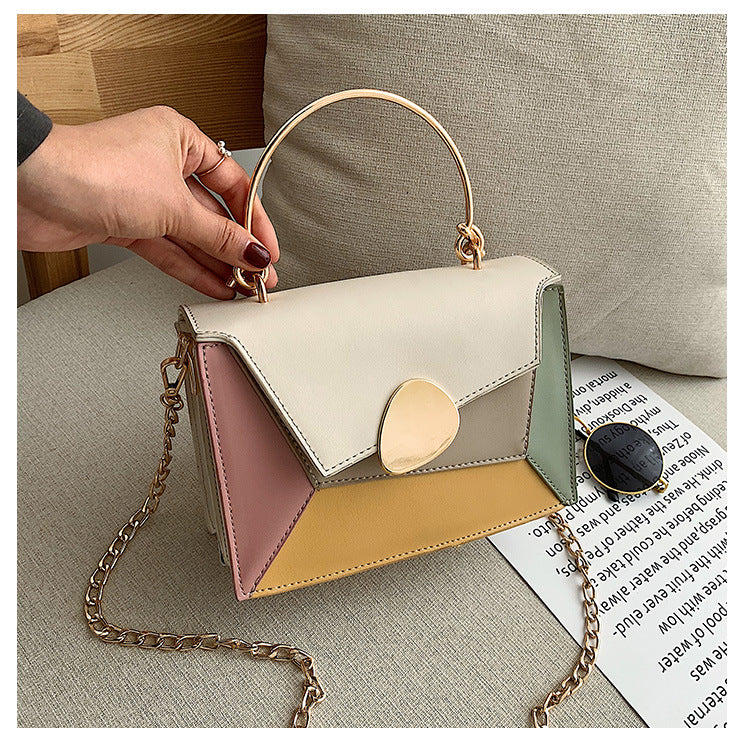 2019 Summer Women's Fashion Color Block Handbag