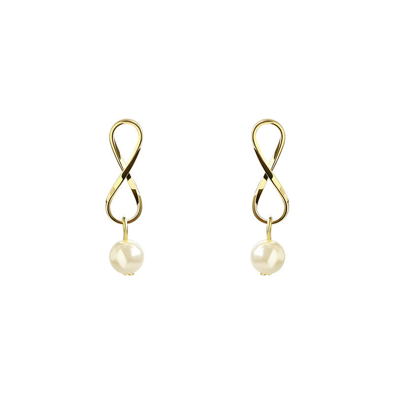 925 Silver Minimalist Pearl Geometric Earrings