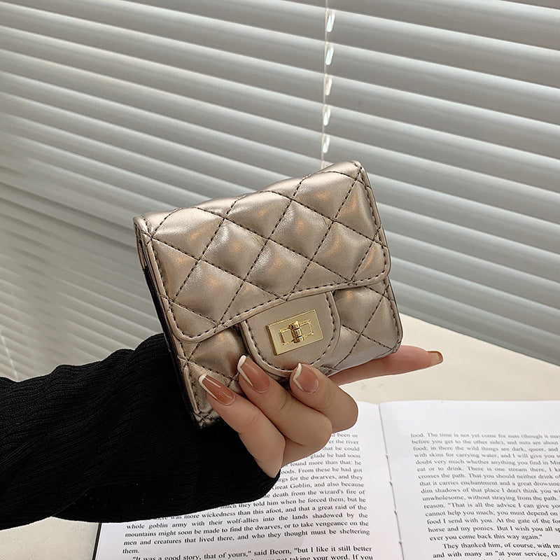 Fashionable Rhombus Embroidered PU Leather Clutch