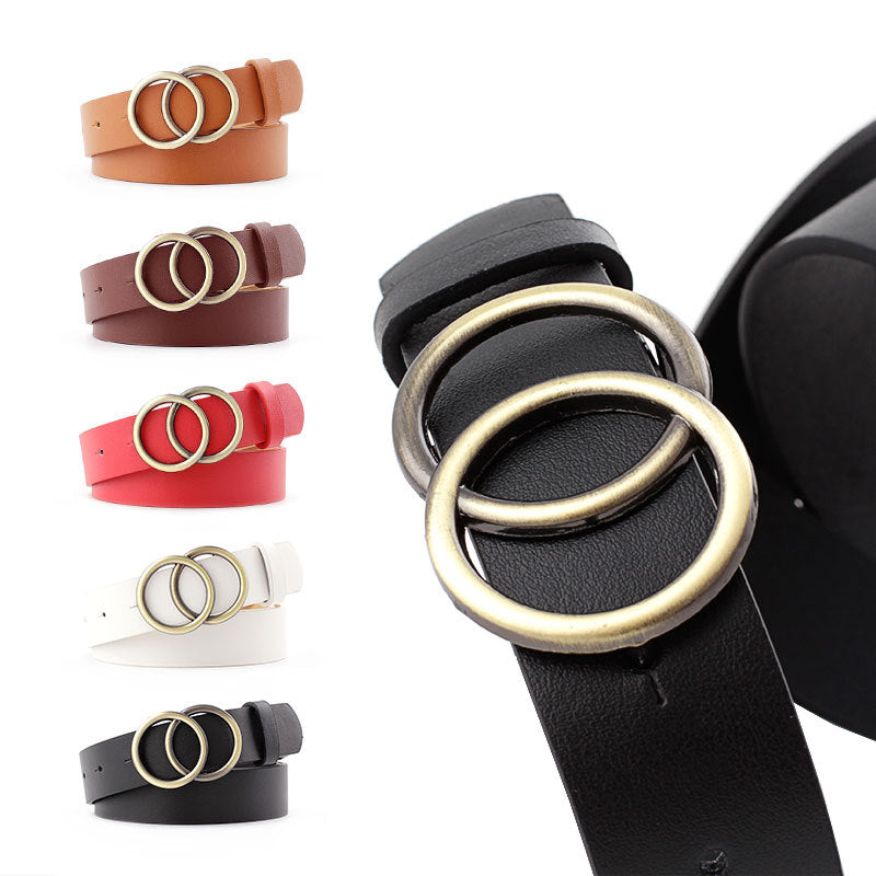 Women's Casual Round Buckle Belt for Jeans & Dresses
