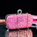 Pink Bling Sequins Evening Clutch Crossbody Handbag
