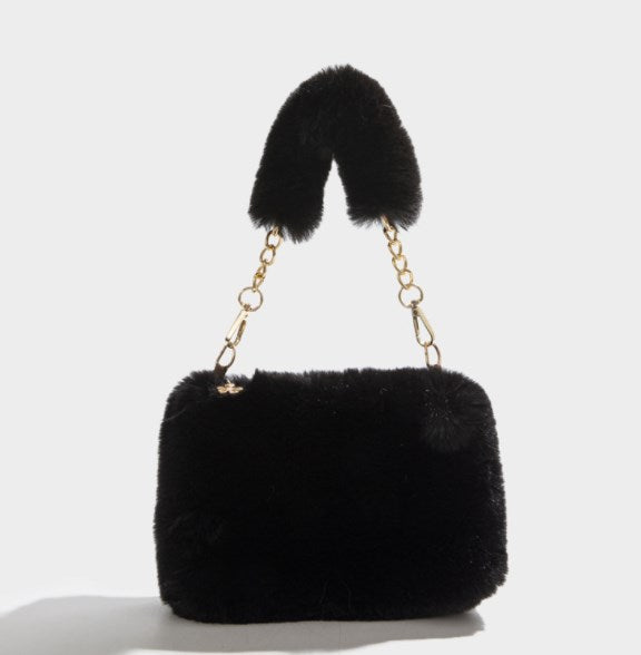 Evening Clutch, Handbag, Plush Chain Bag
