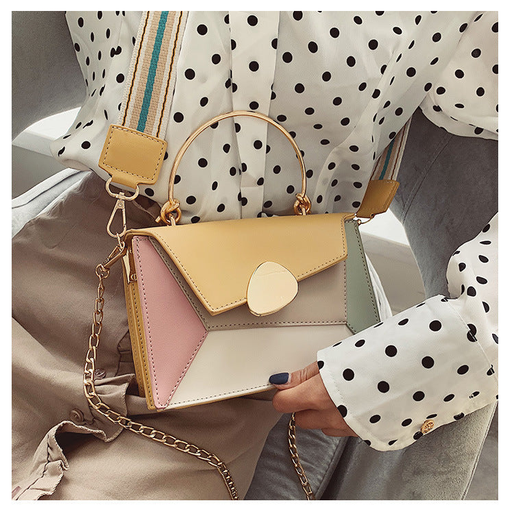 2019 Summer Women's Fashion Color Block Handbag