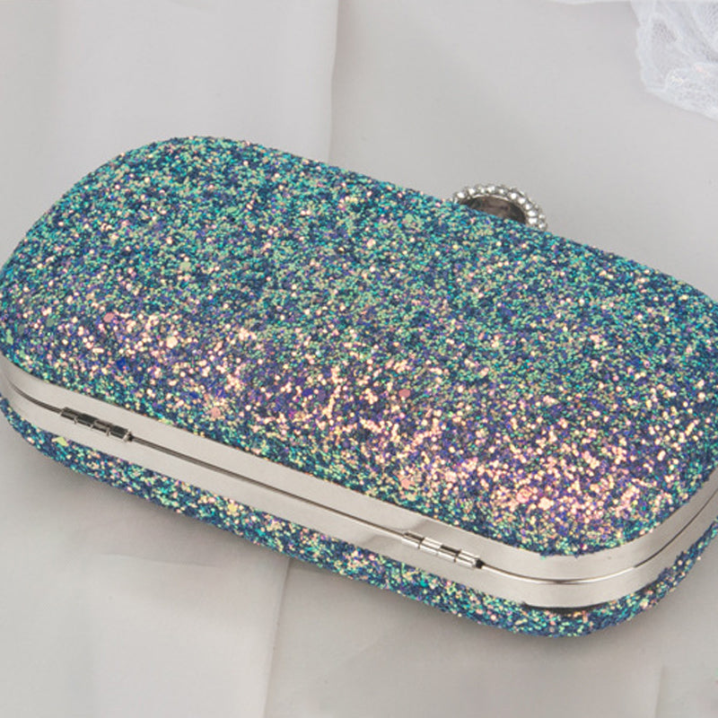 Pink Bling Sequins Evening Clutch Crossbody Handbag