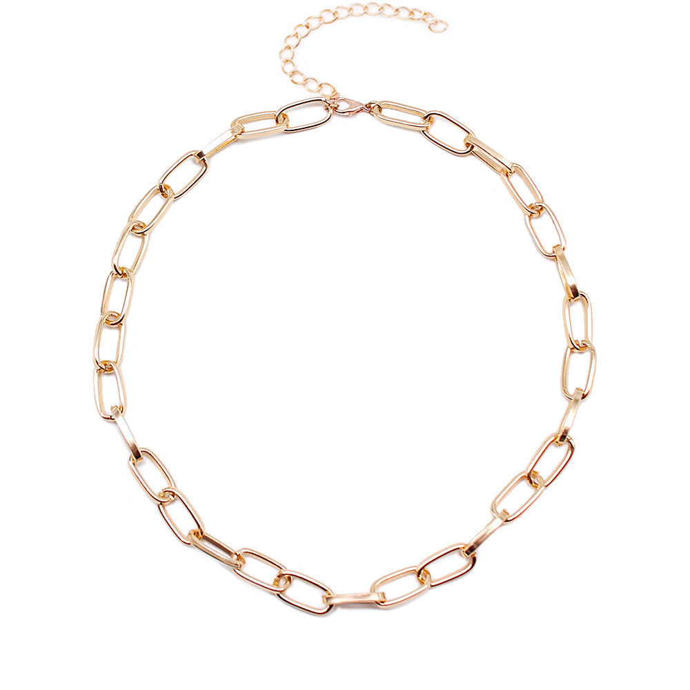 Metal Round Ball Necklace for Women - Simple Chunky Chain