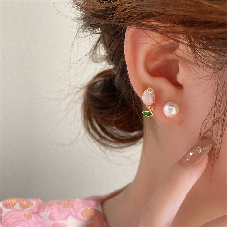 Korean Tulip Pearl 2022 Fashionable Earrings