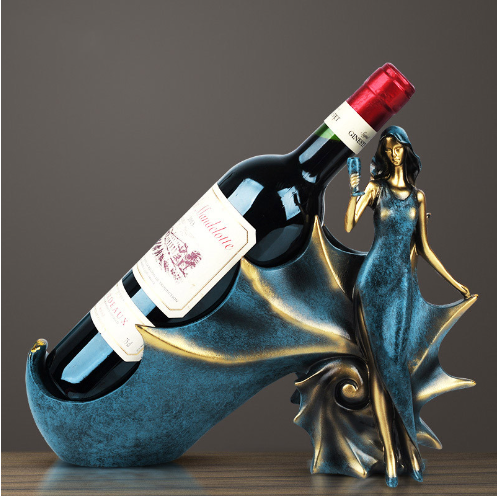 Modern Minimalist Wine Rack with Dancer Figurine Decor