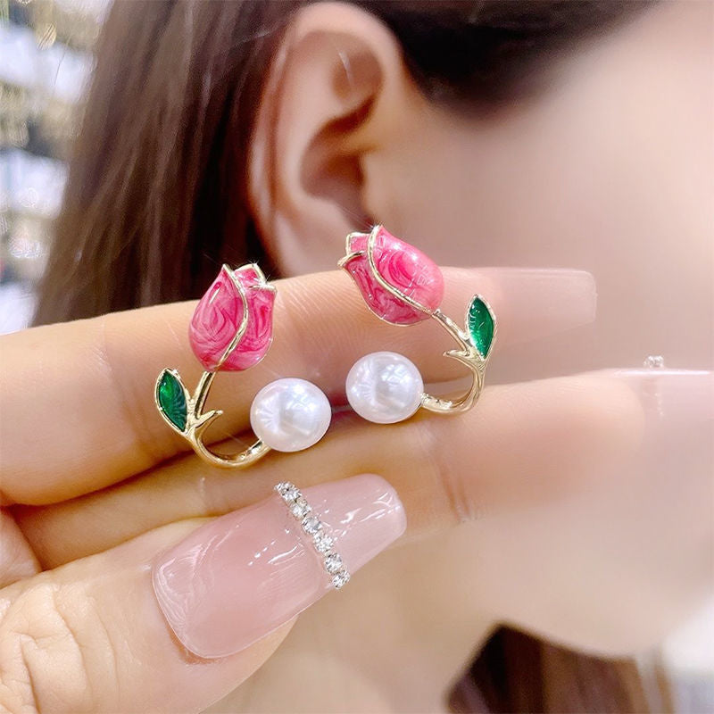 Korean Tulip Pearl 2022 Fashionable Earrings
