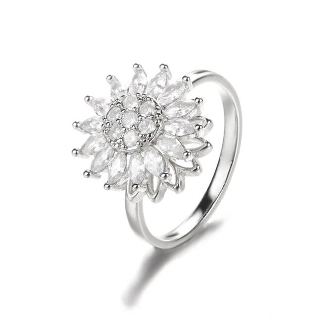 Rotating Sunflower Ring for Anxiety Relief (Women)