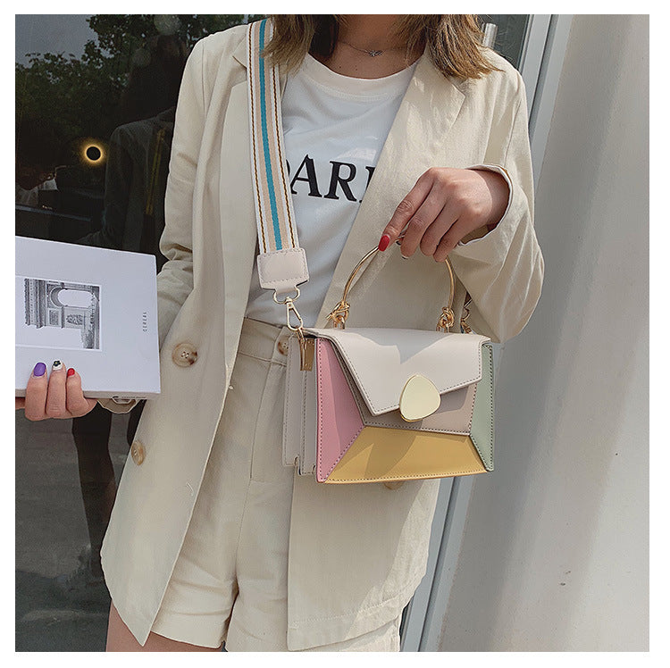 2019 Summer Women's Fashion Color Block Handbag